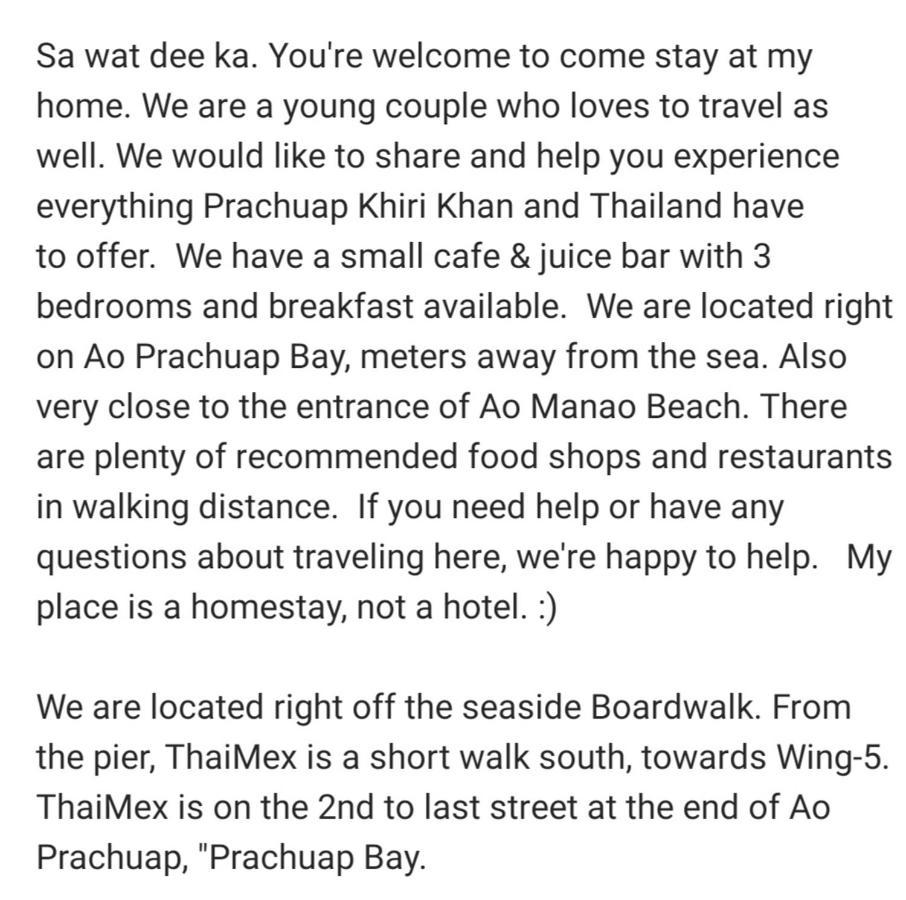 Thaimex Cafe & Homestay Backpackers- Adults Only Prachuap Khiri Khan Exterior photo